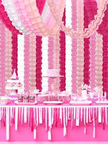 12条玫瑰红、粉色、白色派对装饰丝带 - 157英尺四叶草悬挂横幅，适用于婚礼、女孩生日、迎婴派对、新娘送礼会、订婚派对、单身派对等场合。 - 粉紅色紅色白色 - 查看 2