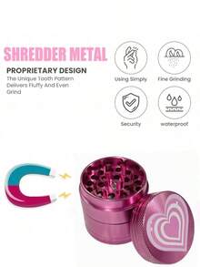 12Pcs Smoking Accessory Kit With Grinder - Durable Metal & Plastic Set Includes Rolling Trays, Storage Boxes, Ashtray, Tube - Perfect Gift For Parties, Holidays & Birthdays - Pink - View 4