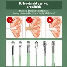 6 Pcs Ear Wax Removal Tool Set With Storage Tube, + 8 Pcs Nail Clipper Set - 綠色+綠色 - 查看 3