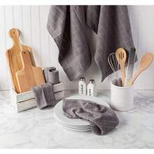 DII Basic Terry Collection - Juego de paños de Cocina para Ventana, 16 x 26 Pulgadas, Color sólido de guijarros, 4 Piezas(Gris Paño de cocina) - Multicolor - Ver 7