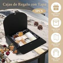 zxr Paquete de 5 Cajas de Regalo de Boda Cajas de Regalo de Papel Cajas de Propuesta de Dama de Honor con Bodas y Fiestas Bridal shower Baby Shower Boda Halloween Navidad para Dulces/Aperitivos125 - blanco - Ver 3