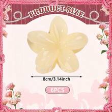 2012年2月6日 女士花朵爪夹，简约发饰，适合海滩度假，发夹 - 白色 - 查看 12