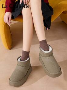 1 pereche La Chapelle Pantofi sport pentru femei cu talpă moale, pantofi sport cu toc jos și talpă plată, eleganți, cu talpă moale, potriviți pentru studenți, fotografii de absolvire, ghete din piele cu talpă joasă pentru femei - LA-1030 Kaki - Vizualizare 6