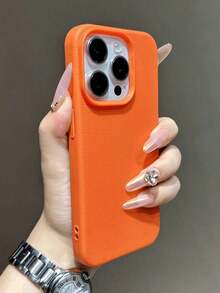 Phone Case Apple Minimalist High-End Leather Texture Phone Case Compatible WithIPhone Case 16Pro Max/16 Pro/16/16 Plus/15/15 Pro Max/15 Pro/15 Plus/11/12/13/14 Pro Max/XS/11 Pro/11 Pro Max/12 Pro/12 Pro Max/13 Pro/13 Pro Max/14,Suitable For IPhone 17 Air - 橘色 - 查看 7
