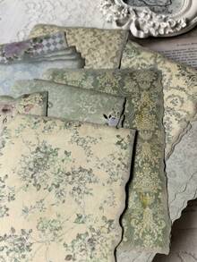 30张/包 复古植物花卉装饰便签本，烧边背景材质 - 彩色 - 查看 8