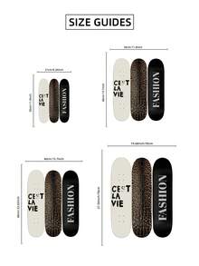 1pc Frameless Fashion Skateboard Wall Decor, Leopard Print, "C'est La Vie" Text, Modern Street Style Poster, Elegant Wall Decoration, Suitable For Living Room, Bedroom, Dorm, Apartment, Party, Gift, Back To School Season - Multicolor - View 8