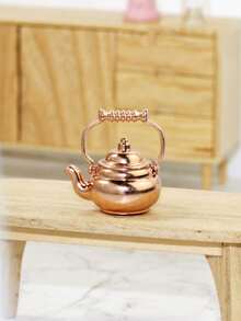 1pc Elegant Mini Metal Vintage Teapot, Water Kettle, 1:12/1:6 Dollhouse Kitchen Accessory Decor, Dollhouse Kitchen Supplies, Suitable For Halloween/Thanksgiving/Christmas/Valentine's Day Interesting DIY Decoration - Multicolor - View 15