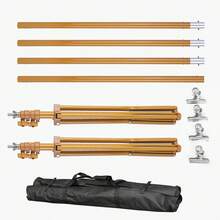 6.5 X 10ft Photo Video Studio Backdrop Background Stand Adjustable Heavy Duty Photography Backdrop Support Stand Set With Carrying Bag Clamps - Vàng - Xem 9