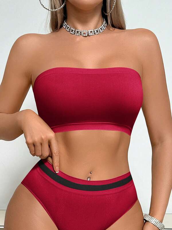 Women's Seamless Wireless Strapless Bra, Comfortable Unpadded Stretch Bra