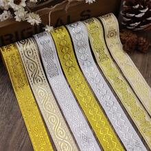 2/5英寸复古提花缎带,金色蕾丝缎带,波西米亚风格刺绣编织缎带,适合缝纫,银色花卉面料饰边蕾丝饰边,可用于DIY工艺品、家居装饰、礼品包装、装饰 - 彩色 - 查看 6