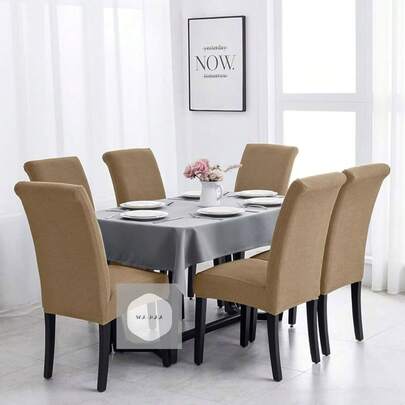 Juego de 6 Fundas para sillas de Comedor, repelentes al Agua, Fundas elásticas para sillas de Comedor, Fundas de Asiento Lavables para el hogar, Hotel, Banquete