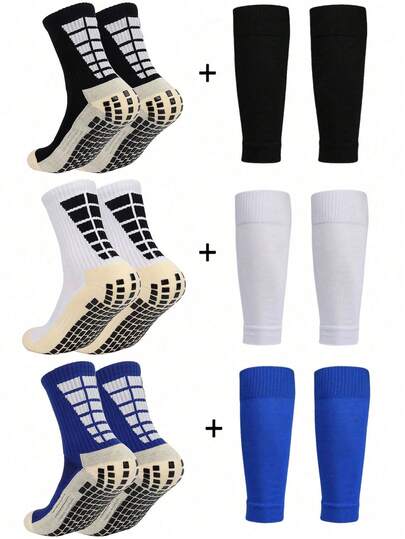 1 Set Of Teenage Football Sports Leg Warmers, 1 Pair Dot Grip Mid-Calf Football Leg Warmers, 1 Pair Sports Leg Warmers, Suitable For All Seasons, Fit For Children 12 Years Old And Above