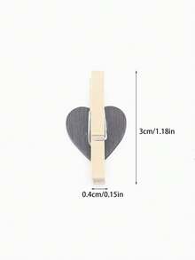 40个/100个/200个装木质心形衣夹，照片回形针，迷你衣夹，适用于家居、婚礼、情人节装饰 - 白色 - 查看 8