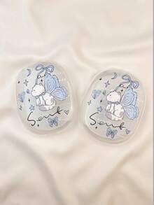 1pc Cute Blue Butterfly & Kitty Design Protective Case Compatible With Apple Max Headphones - Multicolor - View 5