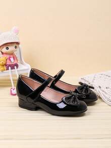 1 Pair Versatile Bow Decor Girl's Campus Style Comfortable Student Shoes, Suitable For Spring And Autumn - Black - View 5