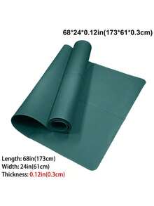1pc 173*61cm EVA Yoga Mat Pilates Exercise Mat Solid Color Home Fitness Yoga Equipment - Dark Green - View 8