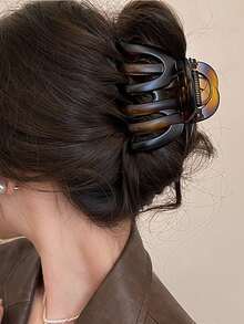 Clip para el cabello con forma de calabaza grande, clip de garra sobredimensionado minimalista, adecuado para cabello grueso y fino, clip para el cabello de mujer antideslizante, nuevo accesorio de alta gama para el moño del cabello de otoño/invierno para el atuendo de vacaciones de verano, accesorios para el cabello de viaje - Multicolor - Ver 8