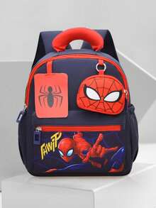 Marvel 可爱蜘蛛侠卡通印花小背包单肩包，轻便圣诞礼物，送给家人和朋友 - 彩色 - 查看 4