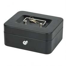 1pc Medium Steel Cash Box With Money Tray, Best Gift For Birthday, Graduation