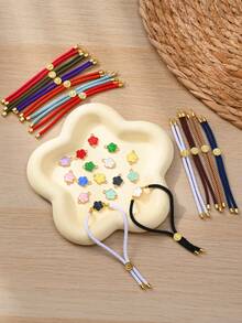 1/5/10/20/30/40/50/100pcs Colorful Fashion Simple Adjustable Pull Style Bracelet Jewelry Clasp DIY Accessories