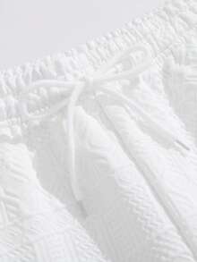 Men's White Casual Set Comfortable Delicate Fabric Short Sleeve T-Shirt & Shorts Machine Washable - White - View 5