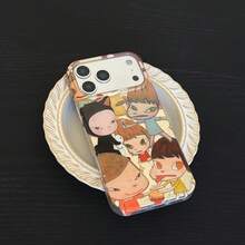 可爱卡通插画奈良美智风格手机壳，兼容 17 Pro Max、16 Pro Max、15 Pro、14、13，少女风、时尚、创意手机保护套 - 彩色 - 查看 7