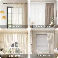 Black Curtain Rods For Windows 28 To 48 Inch, 5/8 Diameter Heavy Duty Metal Adjustable Small Drapery Rod With Bracket,Curtain Rods,Curtain Rods For Windows,Curtain Rods - Black - View 7