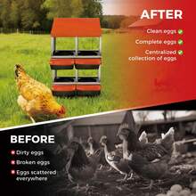 Techigher Chicken Nesting Boxes, 3/4 Hole Metal Chicken Egg Laying Box With Pull-Out Trays And Rollout Egg Collection For ChickenCoop - Orange, 2 Tier, 4 Hole - View 5