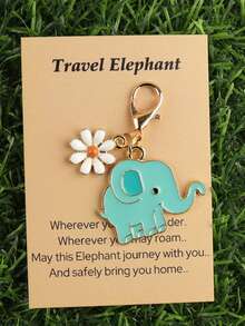 1件/3件套可爱蓝色小象钥匙扣，附赠小象卡片，可作为钥匙扣送给朋友、女友、家人，也可作为毕业礼物，可爱蓝色小象钥匙扣，包包挂饰，动物主题派对礼物，动物爱好者礼物 - 藍色 - 查看 12