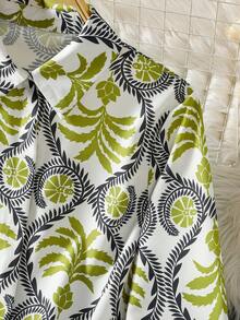 女士长袖全印花休闲阿拉伯风格上衣 - 彩色 - 查看 4