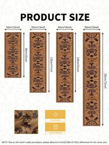 维京生命之树与渡鸦头盔桌旗 - 北欧神话设计，饰有十字架、箭矢和五角星图案，涤纶长方形桌布装饰，适合季节性厨房和家庭聚会装饰 - 彩色 - 查看 3
