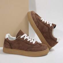 春季新款女式白色学生运动鞋 时尚百搭透气休闲鞋ins风 - 咖啡棕 - 查看 6