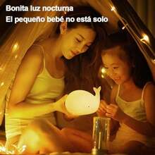 Luz Nocturna, Luces de Ballena,Lámpara de Silicona para la Decoración de la Habitación del Bebé, Recargable, con 7 Tipos de Color de Luz(Whale) - Multicolor - Ver 7