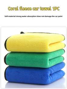1 Piece Extra Thick Microfiber Car Wash Towel, Available In Small/Medium/Large Sizes (30*30/40*40/40*60/50*80/60*90/60*120cm), 1200 GSM Super Absorbent And Quick Drying, Scratch-Resistant, Suitable For Car Paint And Glass Surfaces, Machine Washable And Reusable, Durable - Multicolor - View 12