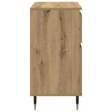 Larryhot Credenza con cassetto Rovere artigianale 60 x 35 x 70 cm,Robusto e durevole, facile da montare, la scelta ideale per l'arredamento della casa - Castano - Visualizzare 7