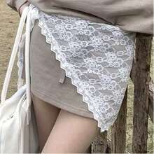 1pc Lace Trim Sarong Pareo Wrap Skirt, Beach Cover Up For Summer - Multicolor - View 4