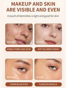 1pc Eraser Foundation Stick With Brush Coverage Moisturizing Even Skin Tone Face Concealer Long-Lasting Non-Oxidizing Makeup Face Beauty Makeup Cosmetics - 多色的 - 查看 6