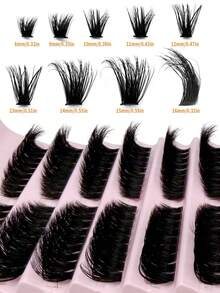 180 Clusters D Curl Individual Lashes 8-16mm DIY Eyelash Clusters Natural Fluffy Crossed Cluster Lash Extensions