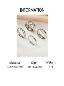 4pcs/Set Minimalist Versatile 18K Gold Plated Stainless Steel Rings, Featuring Varying Thickness Spherical Bands, Suitable For Both Men And Women, The Same Couple Rings Are More Suitable For Women's Daily Wear - 4 Pieces Of Inner and Outer Ball Rings - View 23