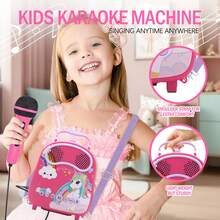 Karaoke Machine - 2 Microphones Karaoke For Singing, Karaoke Speaker With Voice Changer For Christmas Holiday Birthday New Year Gift Gift With Carton Pic Christmas For Girls 4, 5, 6, 7, 8+ Years Old Toddler Teens - PINK - Red Violet - View 6