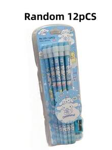 12pcs  HB Pencils Set With Sharpener, Featuring Kitty &  Characters, Suitable For Artists & Beginners, Writing, Drawing, Sketching, Back To School Stationery, Office Supplies, Includes Eraser
