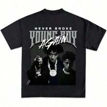 2025 Young Girls' Boys' Christmas T-Shirt Boys' Christmas Clothing, N-B-A Youngboy Signature Premium Tee Black, Teen Boy Gift,Street Loose Short Sleeved,Herren Tshirt,Family Matching,Fashion Casual TopYoungboy Make America Slime Again MASA Merch,Premium Quality Shirts For Fans,Hip-Hop Music T-Shirt, Unisex Casual Short Sleeve Perfect For Fans,Rap Star Graphic Tee, Hip-Hop Culture Shirt Halloween,Y2k,Funny Christmas&Halloween Graphic Tee,Suitable For Festivals, Parties, Home Wear, Daily Commuting, Back-To-School, And Concert Outfits. Printed And Shipped In The USA.Men's Heavyweight Pure Cotton T-Shirt, Non Transparent Versatile Base Shirt - 黑8 - 查看 1