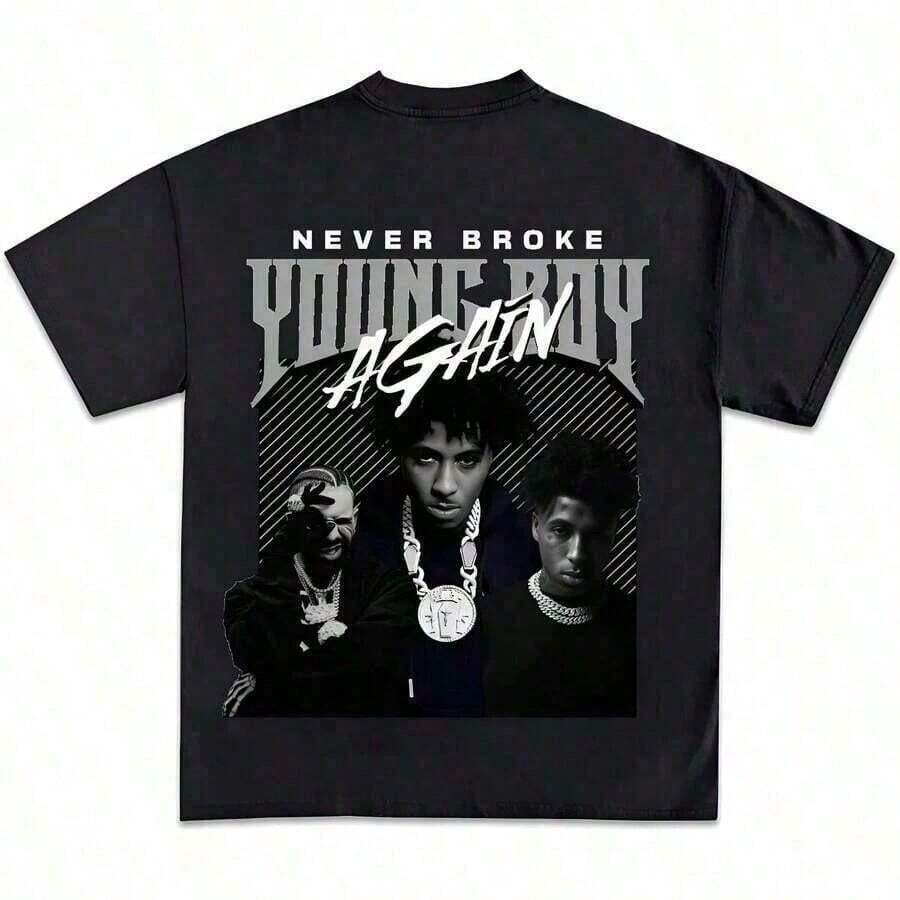 2025 Young Girls' Boys' Christmas T-Shirt Boys' Christmas Clothing, N-B-A Youngboy Signature Premium Tee Black, Teen Boy Gift,Street Loose Short Sleeved,Herren Tshirt,Family Matching,Fashion Casual TopYoungboy Make America Slime Again MASA Merch,Premium Quality Shirts For Fans,Hip-Hop Music T-Shirt, Unisex Casual Short Sleeve Perfect For Fans,Rap Star Graphic Tee, Hip-Hop Culture Shirt Halloween,Y2k,Funny Christmas&Halloween Graphic Tee,Suitable For Festivals, Parties, Home Wear, Daily Commuting, Back-To-School, And Concert Outfits. Printed And Shipped In The USA.Men's Heavyweight Pure Cotton T-Shirt, Non Transparent Versatile Base Shirt - 黑8 - 查看 1