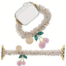 1pc Women's Leather Rope Hanging Strap, Stainless Steel Watch Band Compatible With 38/40/41/42/44/45/49mm Ultra/SE/8/7/6/5/4/3/2/1 - Multicolor - View 7