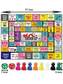 Drinking Board Games For Adults, Rubber Mat (Easy To Store) Drinking Board Game, Funny Party Interactive Drinking Games For Game Night, Birthday, Family Play Or Any Occasion, Age 21+, 2-8 Players - Multicolor - View 14