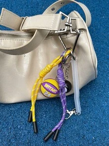 Original Design Sports Themed Keychain Bag Pendant Basketball Football Rugby Keychain Outdoor Travel Fashion Accessory Holiday Birthday Gift Backpack Decor Keychain For Bag Car Accessories For Women - Multicolor - View 16
