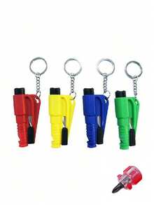3-In-1 Emergency Seatbelt Cutter With Keychain, Hammer, Mini Fire Hammer, Car Emergency Escape Tool, Window Breaker, Portable Rescue Tool Keychain, Emergency Hammer, Car Emergency Escape Device Window Breaker, Lifesaving Multifunctional Emergency Window Breaker - Easily Break Windows And Cut Seatbelts In Emergency Situations, Men's Tool