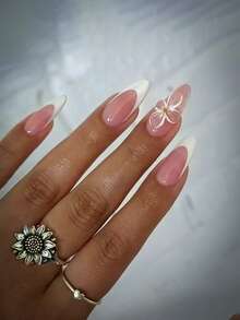 10 miếng dán móng tay kiểu Y2K - Viền trắng hình cánh hoa 3D - Móng tay giả kiểu Pháp màu trắng thủ công - Nền hồng nude, cánh hoa 3D, họa tiết heo vàng - Tinh tế & thanh lịch, phù hợp cho sử dụng hàng ngày, đám cưới, hẹn hò, món quà tuyệt vời nhất cho phụ nữ sành điệu & các cô gái trẻ. Móng tay giả thủ công. - Đỏ và trắng - Xem 7