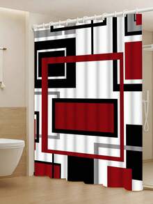 Bộ 1/4 rèm tắm in họa tiết hình học, cao cấp, thanh lịch, dễ lắp đặt, phù hợp trang trí nhà cửa, kèm 12 móc treo. Rèm cửa sổ bồn tắm bằng vải polyester, vách ngăn phòng tắm, trang trí phòng, có thể giặt máy. - Nhiều màu - Xem 17