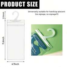 1/2pcs Disabled Slogan Sign PVC Hook Bag, Parking Sign Bag, Disability Card Card Car Hanging Bag Keep You Handicap Parking Placard For Women Storage Organizer Travel Essentials Back To School Dormitory Storage Fall Decor - Clear - View 8